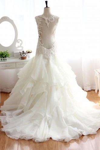 Princessly.com-K1000073-Backless Lace Organza Beaded Ruffle Wedding Dress-20