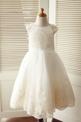 Princessly.com-K1003318-Cap Sleeves Champagne Lace Ivory Tulle Wedding Flower Girl Dress-20