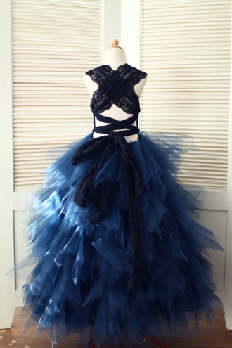 Princessly.com-K1003201-Backless Navy Blue Lace Ruffle Tulle Skirt Flower Girl Dress-20