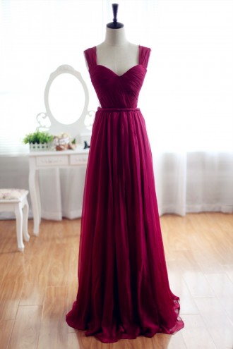 Princessly.com-K1001950-Wine Red Burgundy Chiffon Bridesmaid Dress Prom Dress See Through Back-20