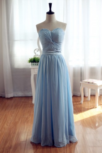Princessly.com-K1001951-Light Blue Chiffon Bridesmaid Dress Prom Dress Strapless Sweetheart Dress-20