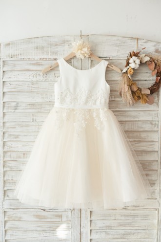 Princessly.com-K1003451-Ivory Satin Champagne Tulle Wedding Flower Girl Dress with Ivory Beaded Lace-20