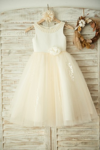 Princessly.com-K1003364-Ivory Satin Lace Champagne Tulle Wedding Flower Girl Dress with Pearls-20