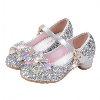 Princessly.com-K1003931-Silver/Gold/Pink Sequin Glitter Leather Wedding Princess Flower Girl Shoes Baby Kids Party Shoes-20