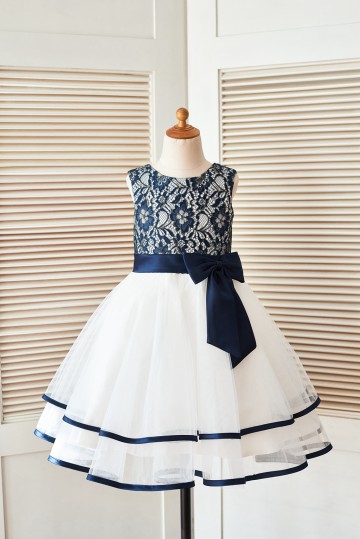Princessly.com-K1003396-Navy Blue Gold Lace Ivory Tulle Wedding Flower Girl Dress-20
