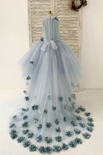 Princessly.com-K1004167-Dusty Blue Tulle Hi Low Wedding Flower Girl Dress Kids Party Dress with Long Train-20