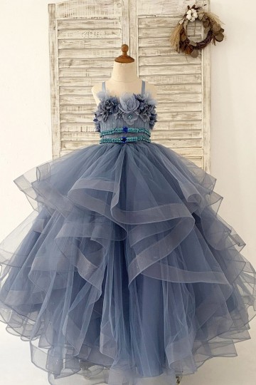 Princessly.com-K1004168-Beaded Dusty Blue Polka Dots Tulle Wedding Flower Girl Dress Kids Party Dress-20