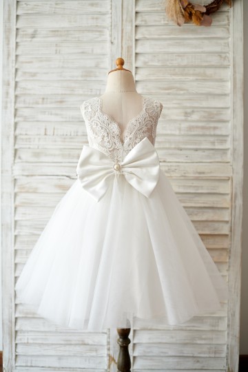 Princessly.com-K1003811-Princess V Back Ivory Lace Tulle Wedding Flower Girl Dress with Big Bow-20