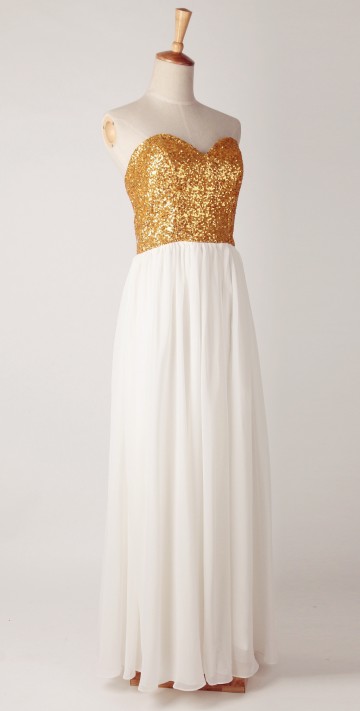 Princessly.com-K1000254-Strapless Sweetheart Gold Sequin Ivory Chiffon Long Bridesmaid Dress-20