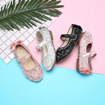 Princessly.com-K1003937-Black/Silver/Pink Crystal Bow Sandals Flower Girl Shoes Baby Girl Wedding Princess Shoes-20