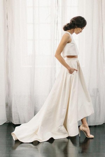 Princessly.com-K1004070-Ivory Satin Two Piece Wedding Dress with Sweep Train-20