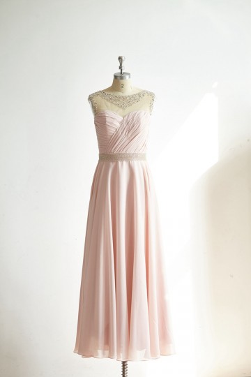 Princessly.com-K1000309-Sheer Illusion Neck Beaded Keyhole Back Pink Chiffon Tulle Prom Party Dress-20