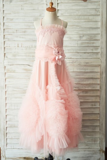 Princessly.com-K1003925-Boho Beach Pink Tulle Lace Wedding Flower Girl Dress-20