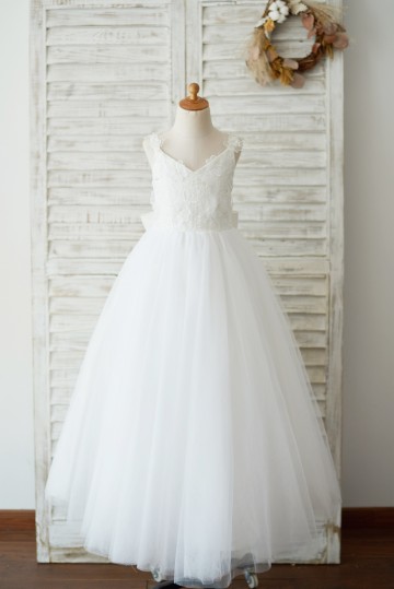 Princessly.com-K1003543-Ankle Length Ivory Lace Tulle 3D Flowers Wedding Flower Girl Dress with Big Bow-20