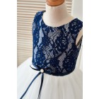 Princessly.com-K1003399 Navy Blue Lace Ivory Tulle Wedding Flower Girl Dress with Curly Hem-01
