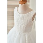 Princessly.com-K1003403 Cupcake Ivory Lace Tulle Wedding Flower Girl Dress with Horse Hair Tulle Hem-01