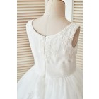 Princessly.com-K1003403 Cupcake Ivory Lace Tulle Wedding Flower Girl Dress with Horse Hair Tulle Hem-01