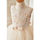 Princessly.com-K1003405-Champagne Lace Tulle Wedding Flower Girl Dress with Uneven Tulle Hem-01
