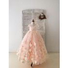 Princessly.com-K1004230-Blush Pink 3D Lace Flower Tulle Off Shoulder Wedding Flower Girl Dress Kids Party Dress-01