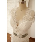 Princessly.com-K1000055-Vintage Keyhole Back Lace Chiffon Cap Sleeves Wedding Dress-01