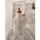 Princessly.com-K1004221-Pink/Silver Gray Jacquard Feather High Neck Wedding Party Flower Girl Dress-01