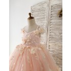 Princessly.com-K1004230-Blush Pink 3D Lace Flower Tulle Off Shoulder Wedding Flower Girl Dress Kids Party Dress-01