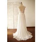 Princessly.com-K1000053-Vintage Deep V Back Lace Chiffon Wedding Dress-01