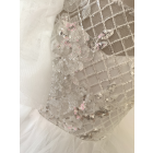 Princessly.com-K1004196-Ivory Check Tulle Ruffle Sleeves Wedding Party Flower Girl Dress Kids Birthday Dress-01