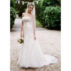 Princessly.com-K1000048-Organza Trumpet Wedding Dress with Embellished Lace Style-01
