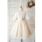 Princessly.com-K1004029-Short Sleeves Ivory Lace Tulle Wedding Flower Girl Dress with Champagne Lining-01
