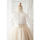 Princessly.com-K1004029-Short Sleeves Ivory Lace Tulle Wedding Flower Girl Dress with Champagne Lining-01