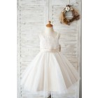 Princessly.com-K1004036 Spaghetti Straps Ivory Lace Tulle Wedding Flower Girl Dress with Champagne Lining-01