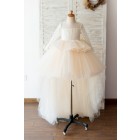 Princessly.com-K1004125-Long Sleeves Champagne Sequin Tulle Hi Low Wedding Flower Girl Dress Kids Party Dress-01