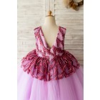 Princessly.com-K1004126-Fuchsia Sequin Tulle V Back Hi Low Wedding Flower Girl Dress Kids Party Dress-01