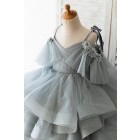 Princessly.com-K1004127-Silver Gray Glittering Tulle Spaghetti Straps V Back Wedding Flower Girl Dress Kids Party Dress-01