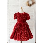 Princessly.com-K1004129-Short Sleeves Burgundy Sequin Wedding Flower Girl Dress Kids Party Dress-01