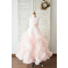Princessly.com-K1004051-Pink Satin Tulle Keyhole Back Ruffles Wedding Flower Girl Dress-01