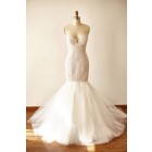 Princessly.com-K1000235-Strapless Sweetheart Ivory Beaded Lace Tulle Pink Lining Mermaid wedding Dress-05