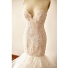 Princessly.com-K1000235-Strapless Sweetheart Ivory Beaded Lace Tulle Pink Lining Mermaid wedding Dress-05
