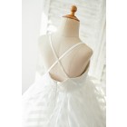 Princessly.com-K1003835-Ivory Stripe Organza Spaghetti Straps Wedding Flower Girl Dress-01