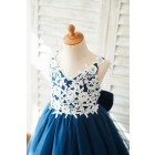 Princessly.com-K1003838-Lace Tulle Spaghetti straps Wedding Flower Girl Dress with Bow-01