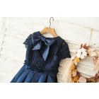 Princessly.com-K1003841-Navy Blue Lace Satin Short Sleeves Keyhole Back Wedding Flower Girl Dress-01