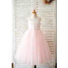 Princessly.com-K1003813-Princess Keyhole Back Ivory Lace Pink Tulle Wedding Flower Girl Dress-01