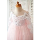 Princessly.com-K1003815-Ball Gown Long Sleeves Pink Lace Tulle Wedding Flower Girl Dress with Train-01