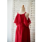 Princessly.com-K1003822-Spaghetti Straps Red Chiffon Wedding Junior Bridesmaid Dress-01