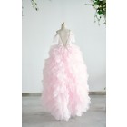 Princessly.com-K1004012-Off Shoulder Pink Polka Dot Lace Tulle Ball Gown Wedding Flower Girl Dress-01