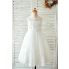 Princessly.com-K1003901-Ivory Lace tulle Wedding Flower Girl Dress with bows-01