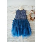 Princessly.com-K1003902-Navy Blue Sequin Tulle Wedding Flower Girl Dress with 3D Flowers-01