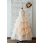 Princessly.com-K1003903-Cupcake Champagne Tulle Halter Neck Floor Length Wedding Flower Girl Dress-01