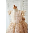 Princessly.com-K1003905-Princess Cap Sleeves V Back Pink Tulle Champagne Sequin Wedding Flower Girl Dress-01